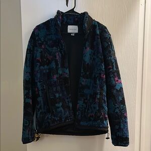 American Eagle Outfitters Black and Blue Teddy Jacket